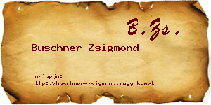 Buschner Zsigmond névjegykártya